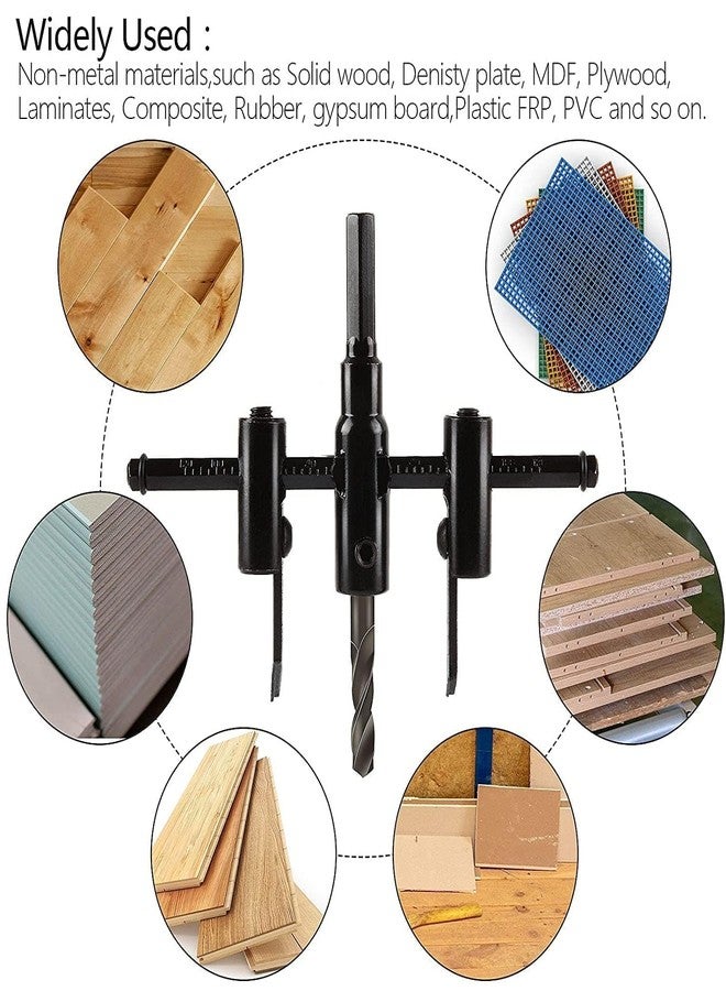 KP2 Adjustable Circle Cutter Drill Bit 30-120mm | Metal & Wood Hole Saw Cutter Kit | Adjustable Hole Saw Drill Bit for Wood, Plastic, Gypsum, PVC, Plywood | DIY Woodworking Cutting Tool Set - Image 3